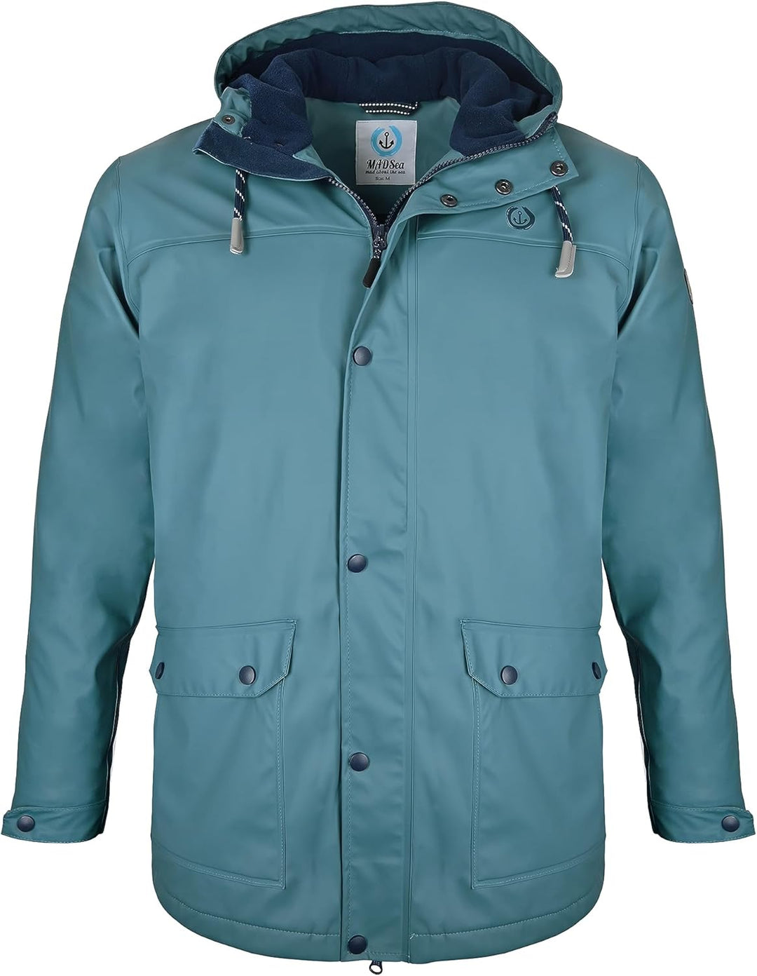 MADSea Herren Regenjacke Friesennerz warm mit Fleece gefüttert S petrolblau, S petrolblau