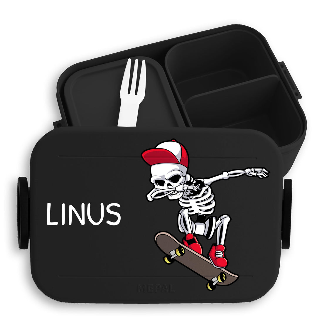 Kinder Bento Box Midi Lunchbox für Mepal Bentobox - Dabbing Skelett Skateboard | Dab Skelett Skater