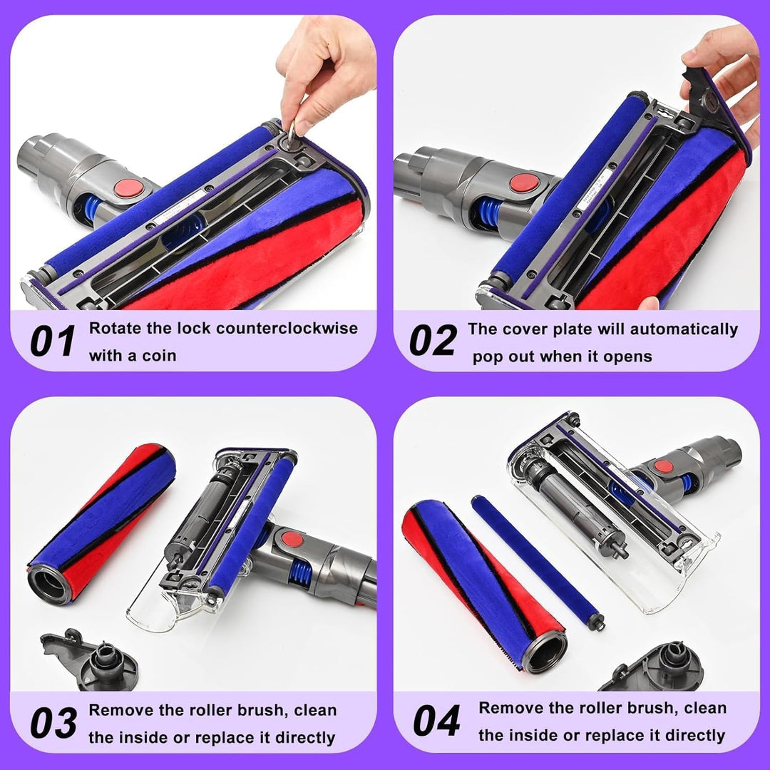 Softwalze Bodendüse für Dyson V7 V8 V10 V11 V15 SV10 SV11 SV12 SV14 SV15 Staubsauger, Elektrischer S