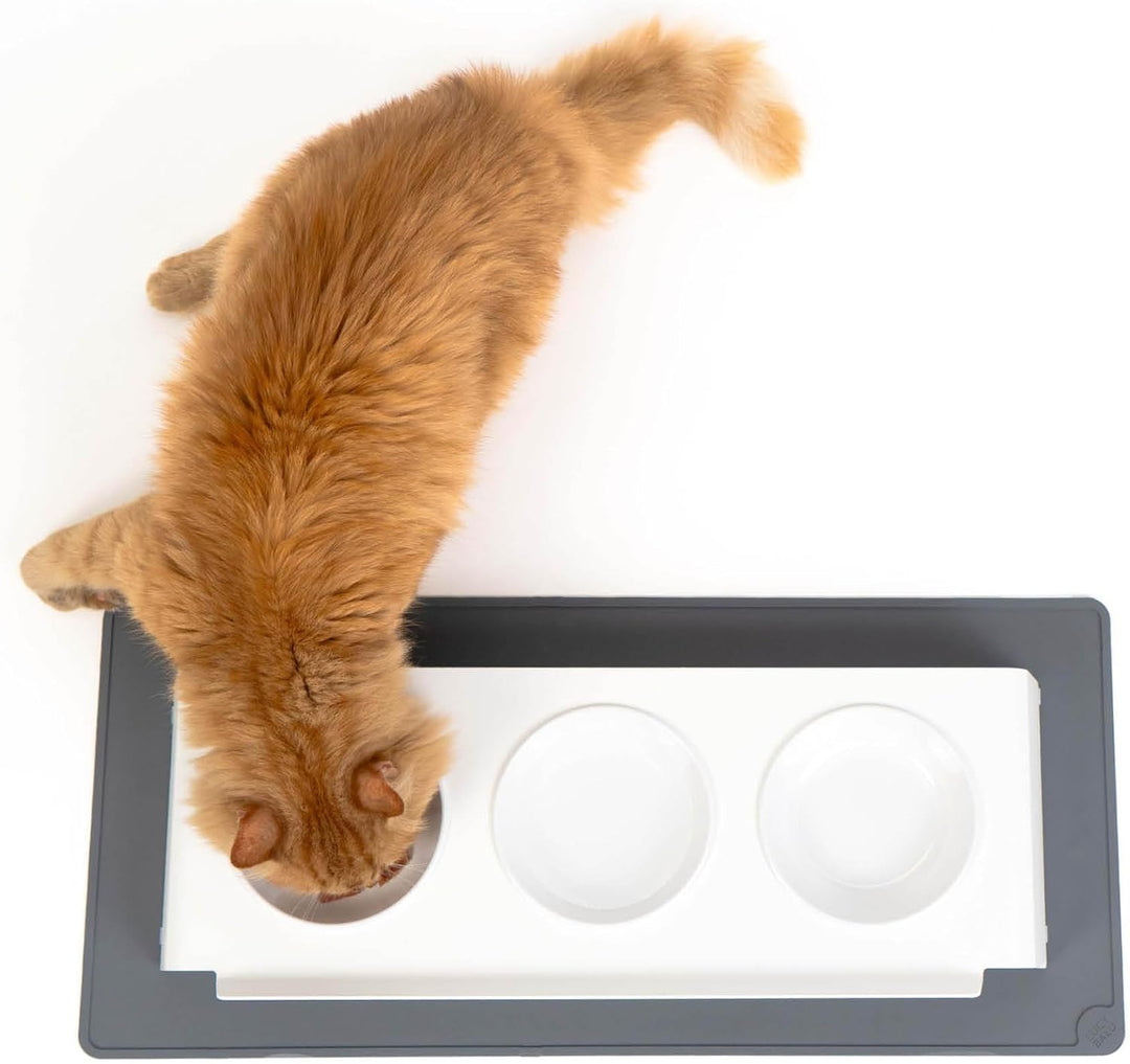 LucyBalu® Napfunterlage für Katzen | Katzenmatte für Wasser- & Futternapf | Silikonmatte als rutschf