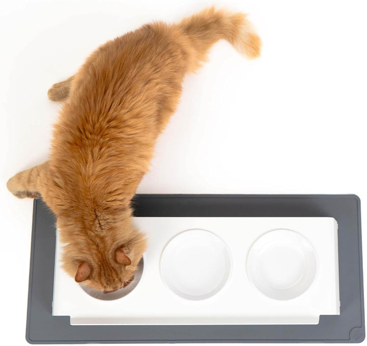 LucyBalu® Napfunterlage für Katzen | Katzenmatte für Wasser- & Futternapf | Silikonmatte als rutschf