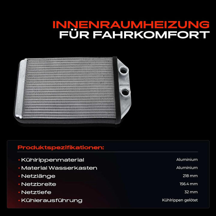Frankberg Wärmetauscher Innenraumheizung Kompatibel mit A6 4B2 C5 1997-2005 A6 Avant 4B5 1998-2005 A