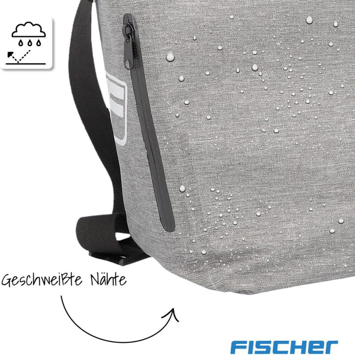FISCHER Gepäckträgertasche Plus Cita, Fahrradtasche, wasserdicht, schwarz, Volumen 30 Liter M Grau,
