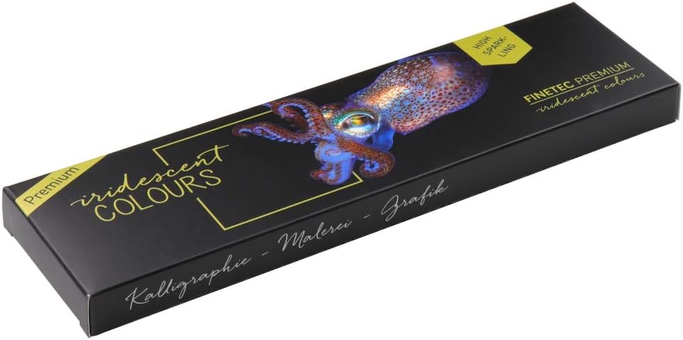 Finetec F8001 Metallfarbkasten, 6 irisierende Premium High Sparkle“, 6 Farben, 1 Stück (1er Pack)