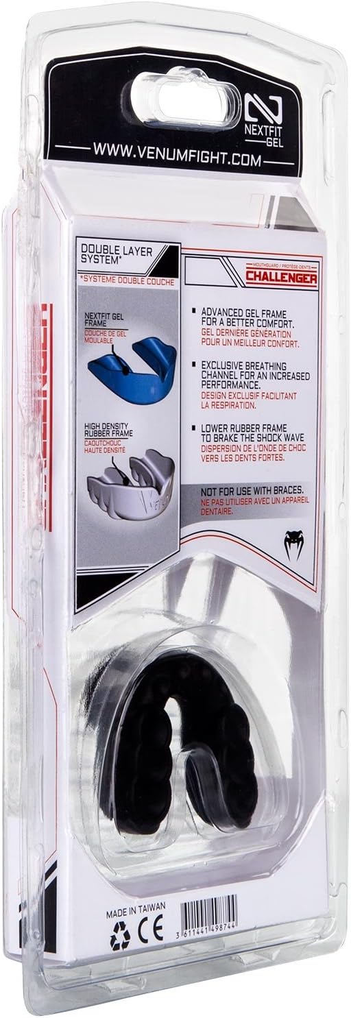 Venum Unisex Senior 11+ Jahre Challenger Mundschutz, Einheitsgrösse Schwarz/Gelb Single, Schwarz/Gel