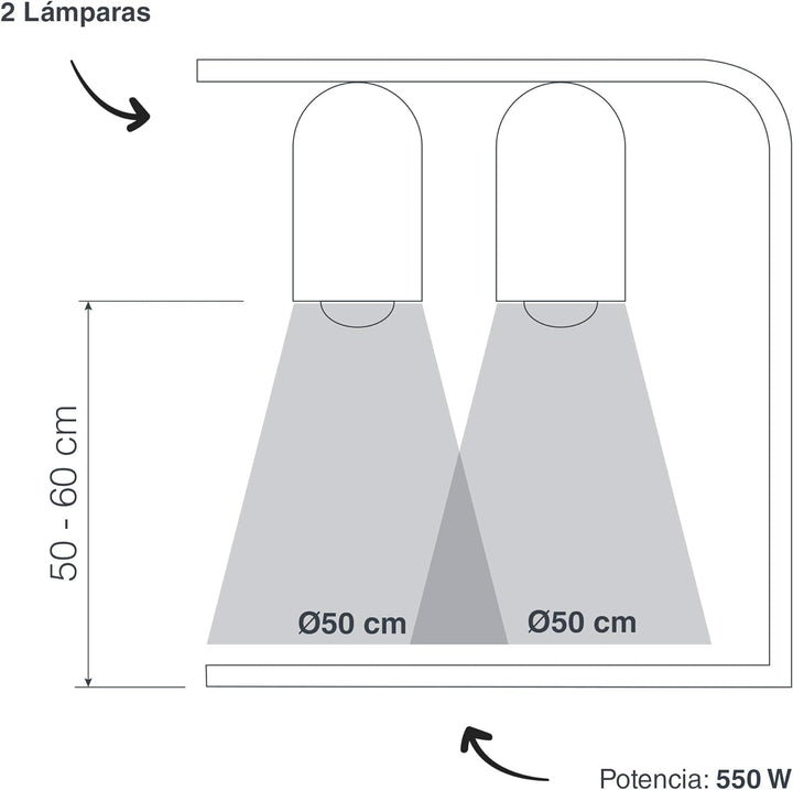 LACOR 69061 Infrared Warmenlampe 550 W, Silber