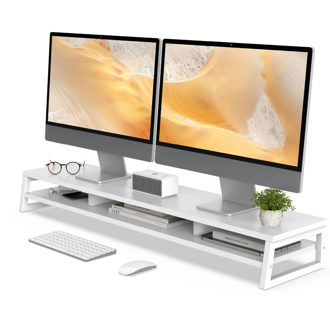 Fenge Dual Monitorständer Riser 108cm Grosse Computer Bildschirmständer für PC/Laptop/Fax/Drucker/TV