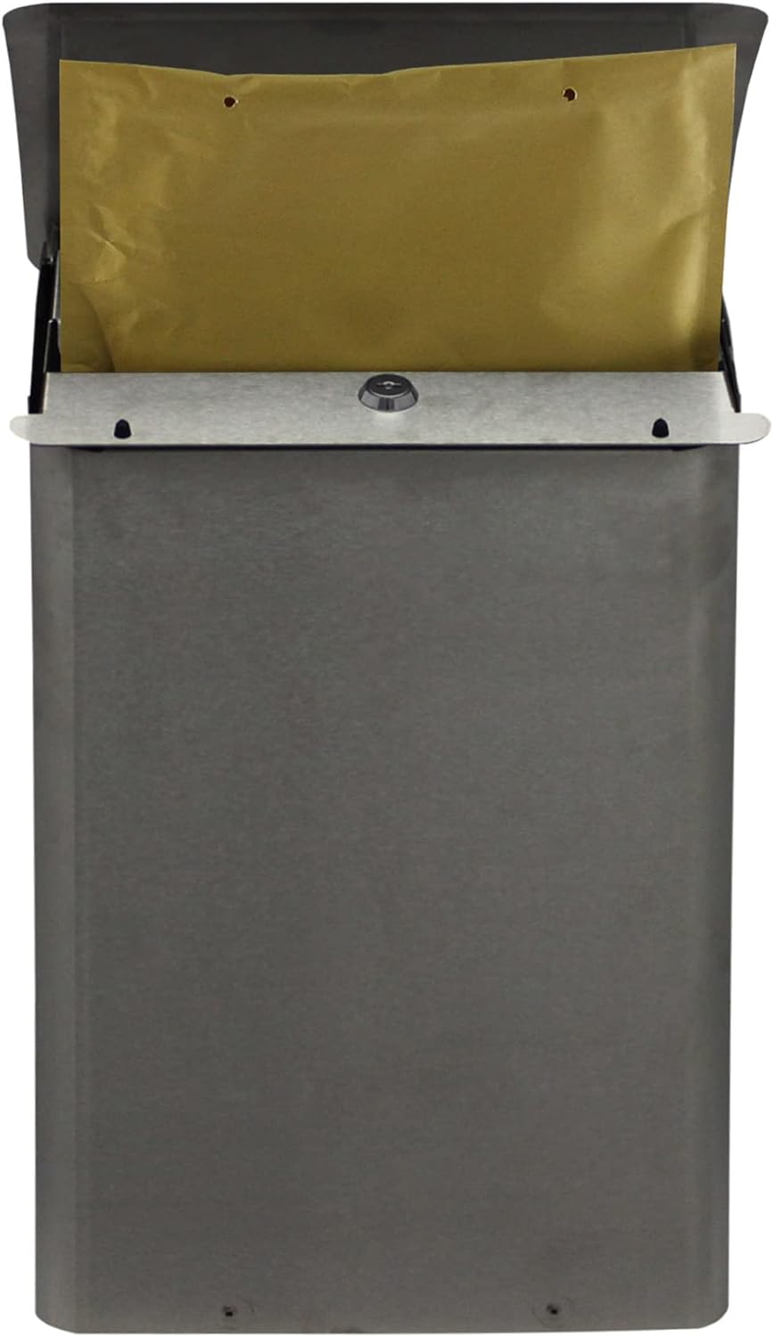 Wand-Briefkasten Safepost 14 Briefkasten Edelstahl Sicherheits-Briefkasten mit doppeltem Fach Aufput