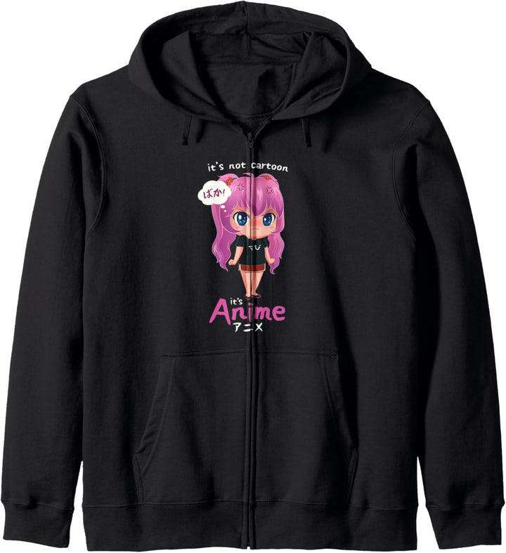 Kawaii Cute Anime Girl Not A Cartoon Otaku Japanisches Kapuzenjacke