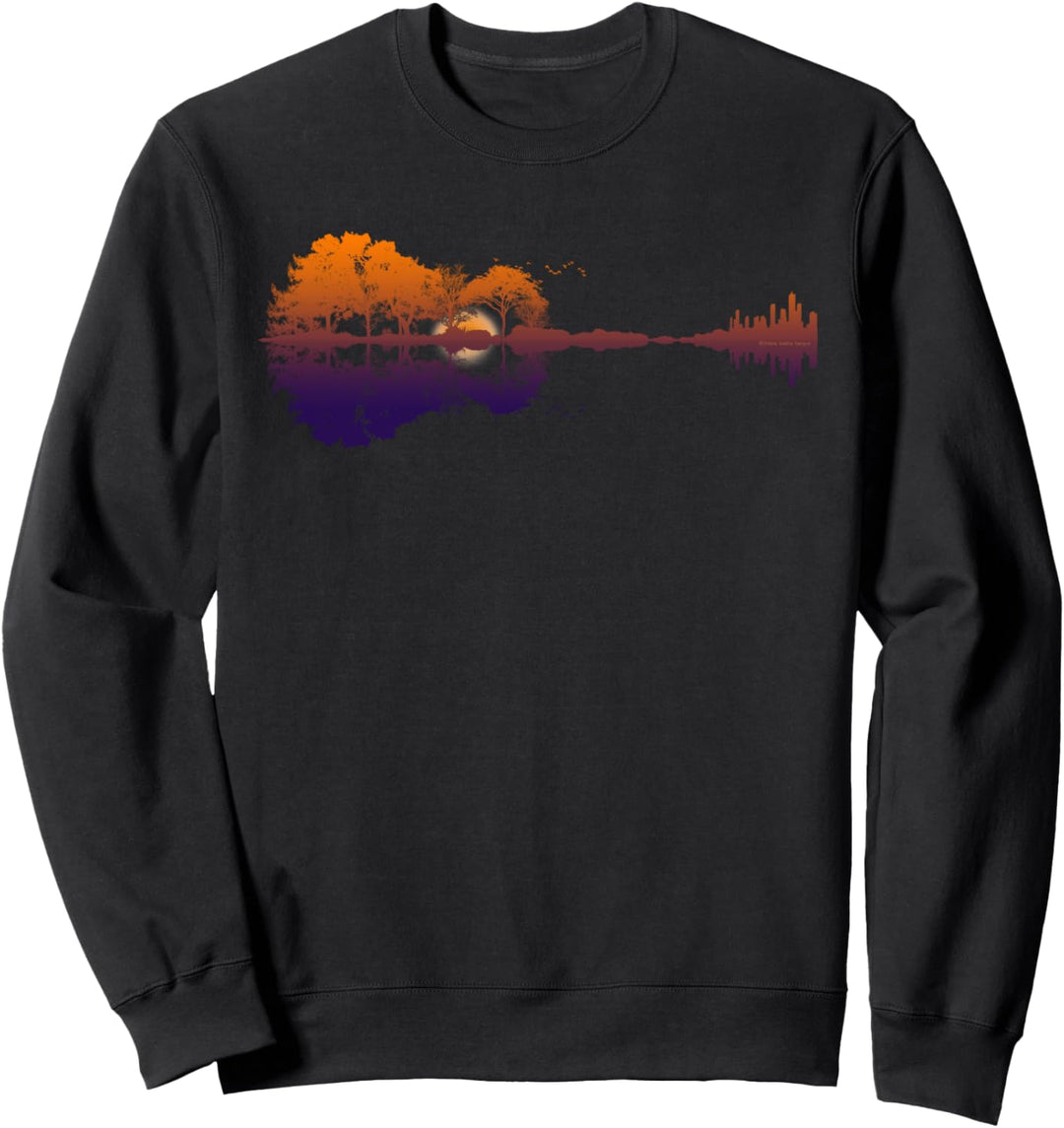 Guitar Lake Reflections Musik- und Guitar Sweatshirt