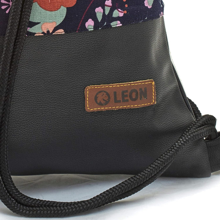 Leon grosser Premium Turnbeutel mit Innentaschen Rucksack Tasche Damen Herren Teenager Gym Bag Draw