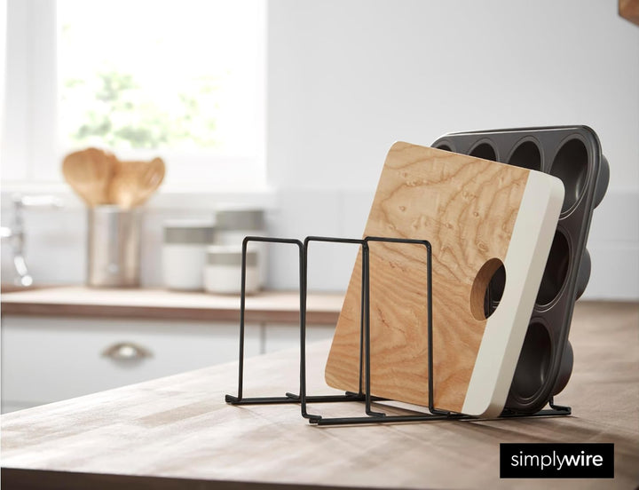 simplywire – Backblech- und Schneidebrett-Gestelle – 2er-Pack – Pfannenaufbewahrung – Küchenschrank-