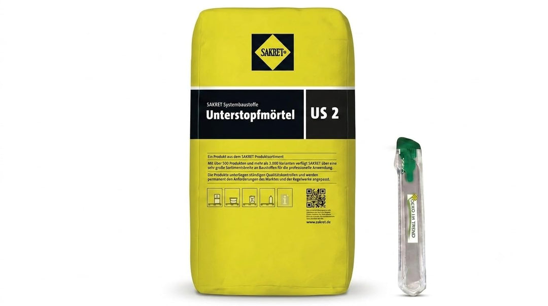 25kg Unterstopfmörtel US 2 inkl. Sacköffner – Hochbelastbarer Quellmörtel &amp; Vergussmörtel für krafts