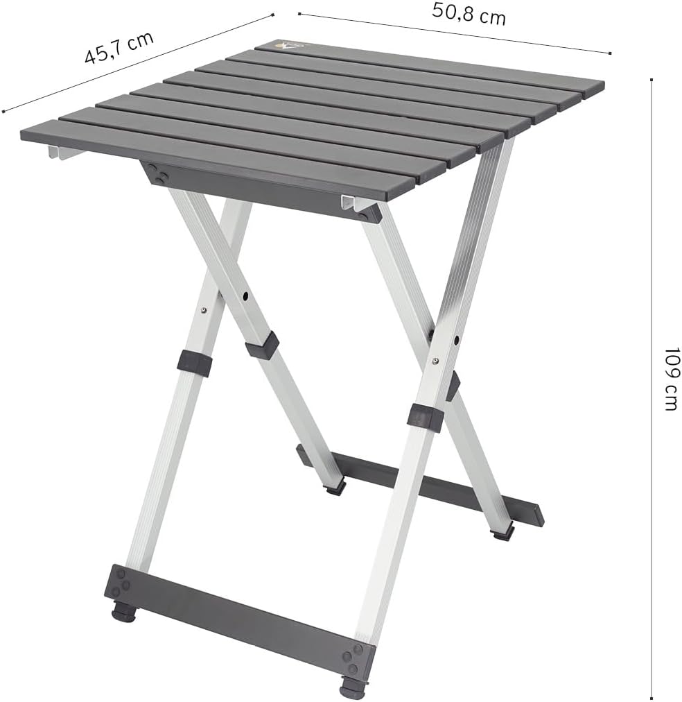 CAMPWERK Alu Camping Beistelltisch, Campingtisch, Klapptisch, Gartentisch, Camping Möbel, Faltbar &