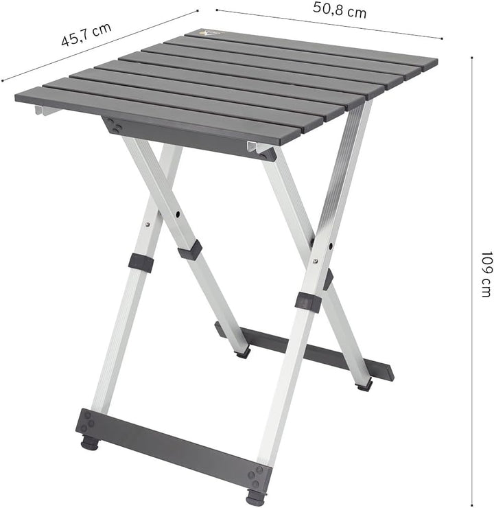 CAMPWERK Alu Camping Beistelltisch, Campingtisch, Klapptisch, Gartentisch, Camping Möbel, Faltbar &