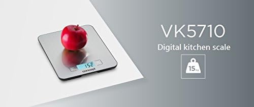 CONCEPT Hausgeräte VK5710 Küchenwaage, Produktlinie SINFONIA, Zeit-Anzeige, Zeitschaltuhr, Tragkraft