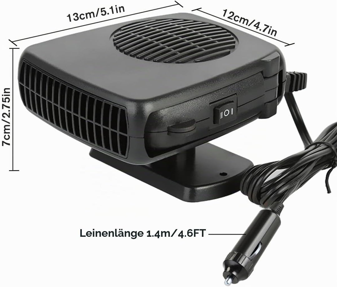 Leaflai Autoheizung 150 W – 12 V tragbare Autoheizung, Anti-Beschlag-Auto-Defroster, der an den Ziga