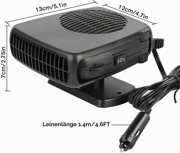 Leaflai Autoheizung 150 W – 12 V tragbare Autoheizung, Anti-Beschlag-Auto-Defroster, der an den Ziga