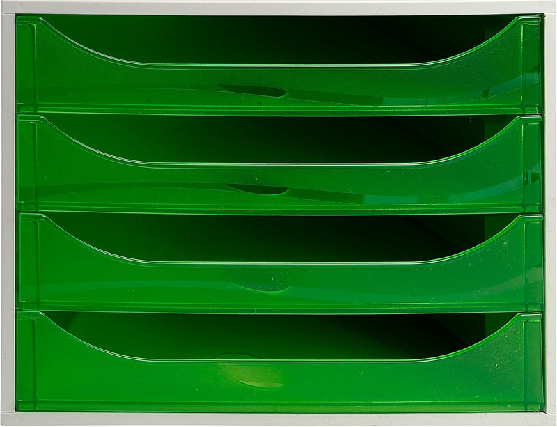 Exacompta 228697D Ablagebox Linicolor mit 4 Schubladen für DIN A4+ Dokumente. Ecobox mit hoher Kapaz