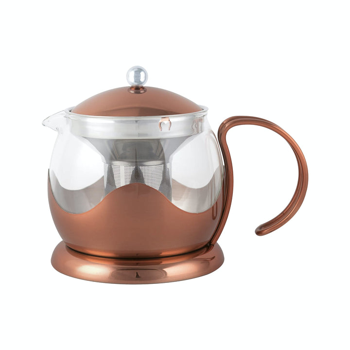 La Cafetière Izmir Teekanne aus Glas, lose Blätter, 1 l, mit Teesieb, 4 Tassen (Kupfer), Kupfer