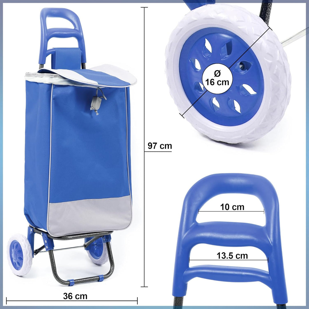 40Liter Wasserabweisender Trolley Einkaufstrolley Klappbar, Shopping Trolley, Einkaufswagen Faltbar,