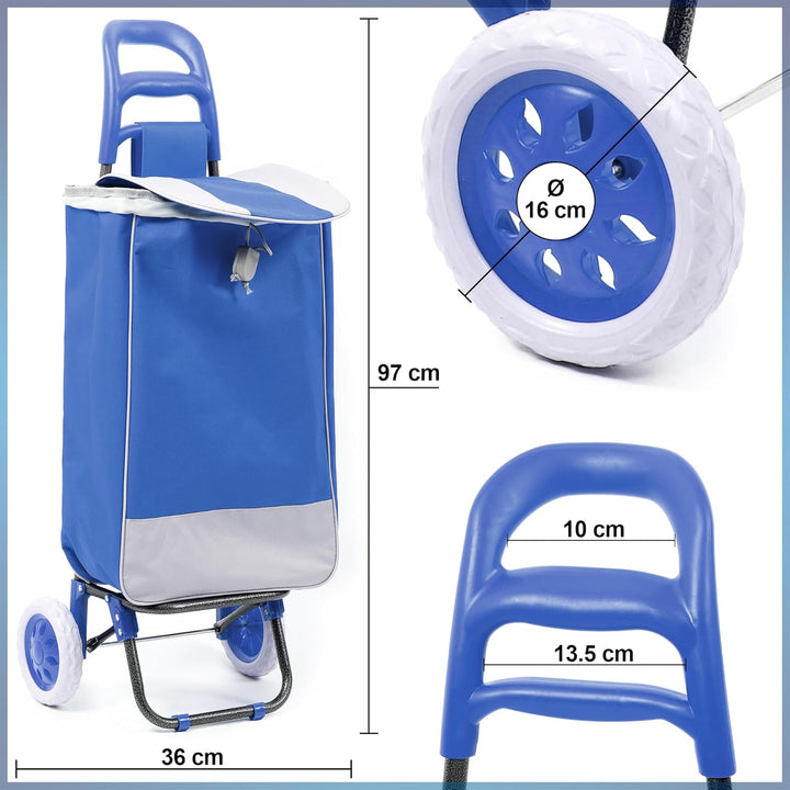 40Liter Wasserabweisender Trolley Einkaufstrolley Klappbar, Shopping Trolley, Einkaufswagen Faltbar,