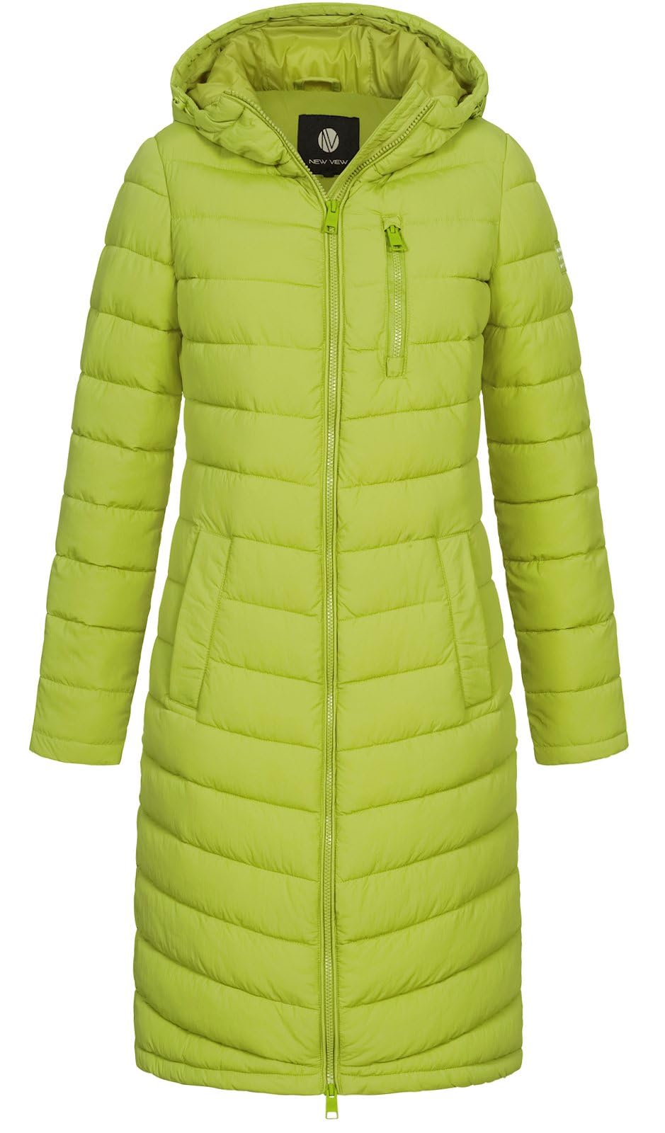 NEW VIEW Damen Jacke Steppmantel Tessa mit Kapuze L Lemon-Grün (Oasis), L Lemon-Grün (Oasis)