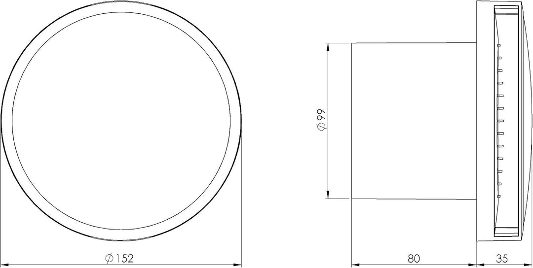 Ø 100mm Weiss Badlüfter - Ventilator mit Kugellager - Lüfter für Effiziente Belüftung im Bad Kuche W
