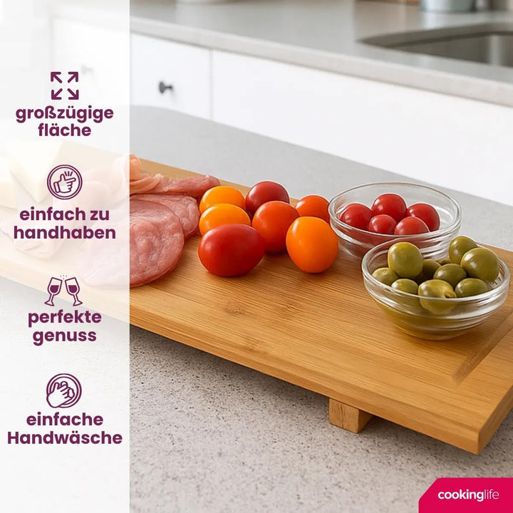 Cookinglife Servierbrett XL - Bambus - 88 x 26 cm, 88 x 26 cm