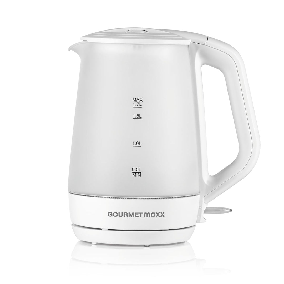 GOURMETmaxx Glas Wasserkocher | 1,7 Liter Fassungsvolumen Füllmengen-Anzeige für genaues Abmessen &amp;
