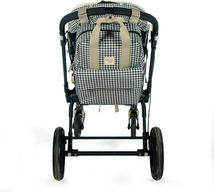 Walking Mum. I Love Vichy Wickeltasche für Kinderwagen, vielseitiges Design mit kurzen Griffen und S