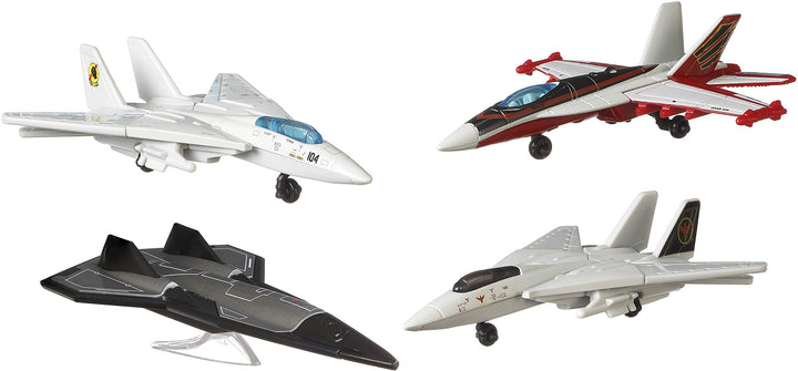 Matchbox GPF72 Top Gun Skybusters Then & Now 4er Pack, Spielzeug ab 3 Jahren