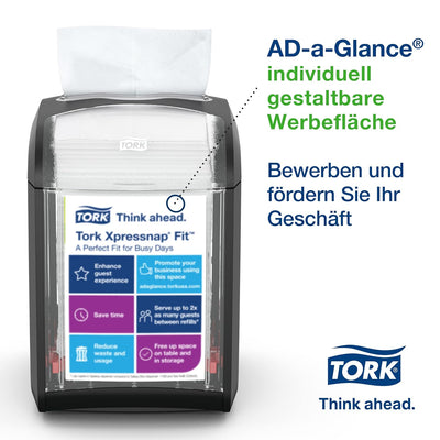 Tork Xpressnap Fit Tisch Serviettenspender – 272900 – N14 Spender für Restaurants – sparsame Einzelb