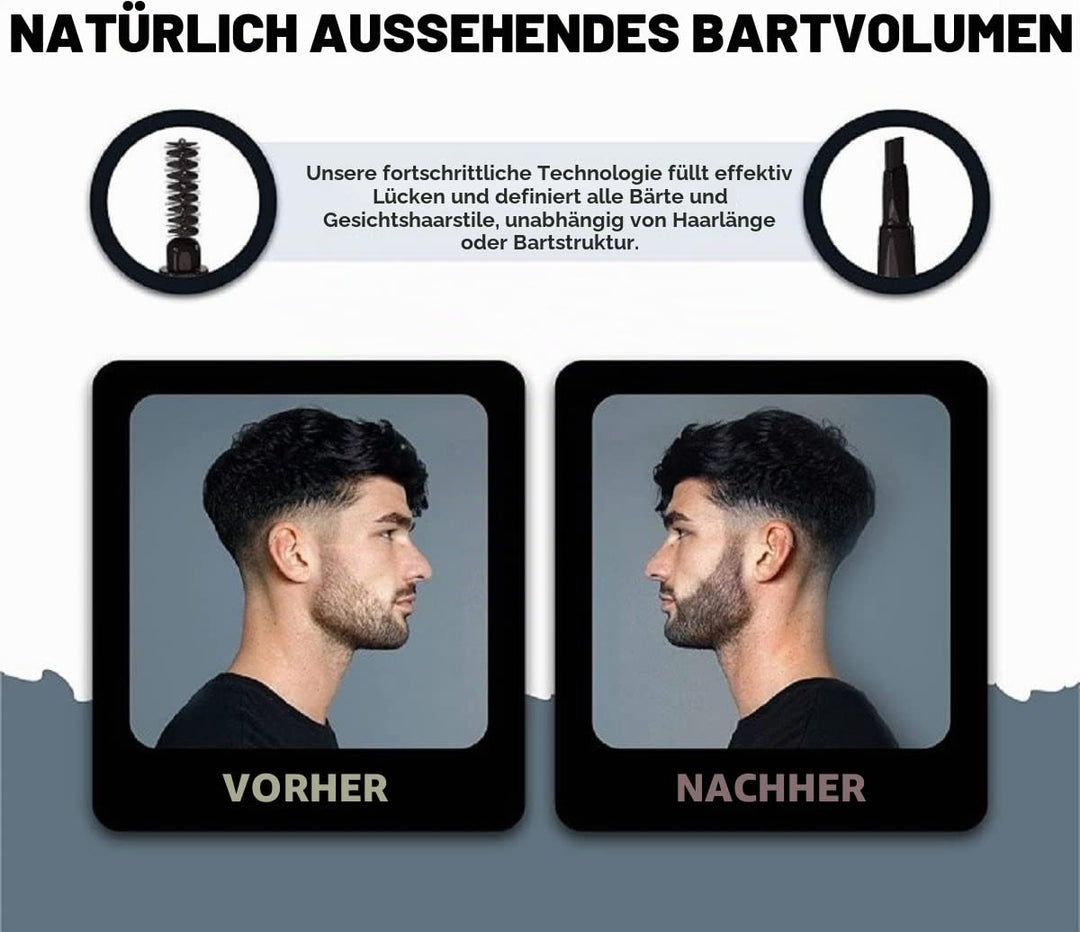 VOID Homme Bartstift (4er-Set, Dunkelbraun) Bartfüller und Bartstift, Bartfarbe Schwarz, Füllen und