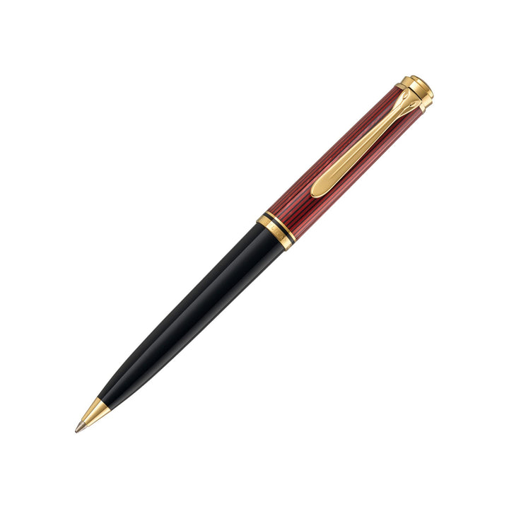 Pelikan Kugelschreiber Souverän 600, Schwarz-Rot, hochwertiger Drehkugelschreiber im Geschenk-Etui,