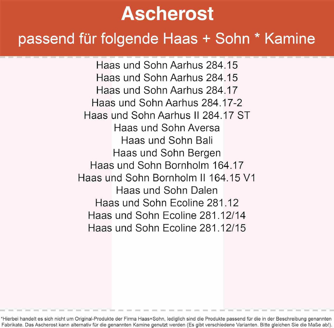 Kaminrost - Passend für Haas+Sohn Kaminöfen inkl. Modellübersicht - Ascherost Kamin aus massivem Sta
