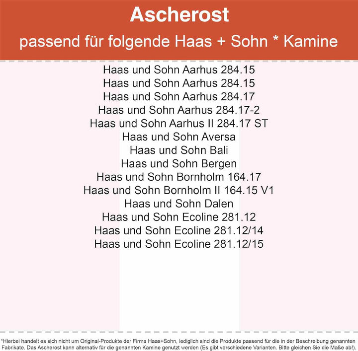 Kaminrost - Passend für Haas+Sohn Kaminöfen inkl. Modellübersicht - Ascherost Kamin aus massivem Sta