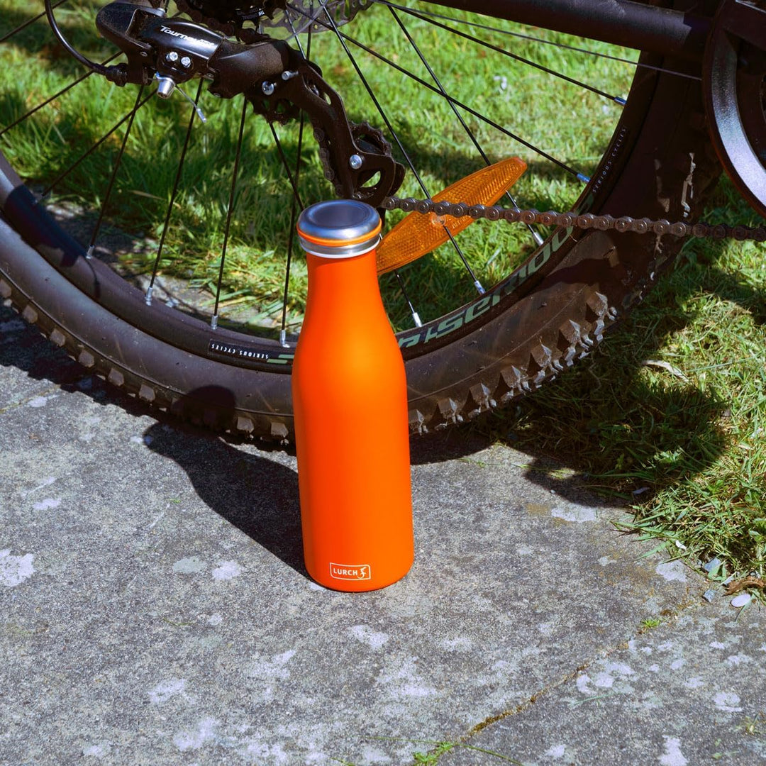 Lurch 240935 Isolierflasche/Thermoflasche für heisse und kalte Getränke aus doppelwandigem Edelstahl