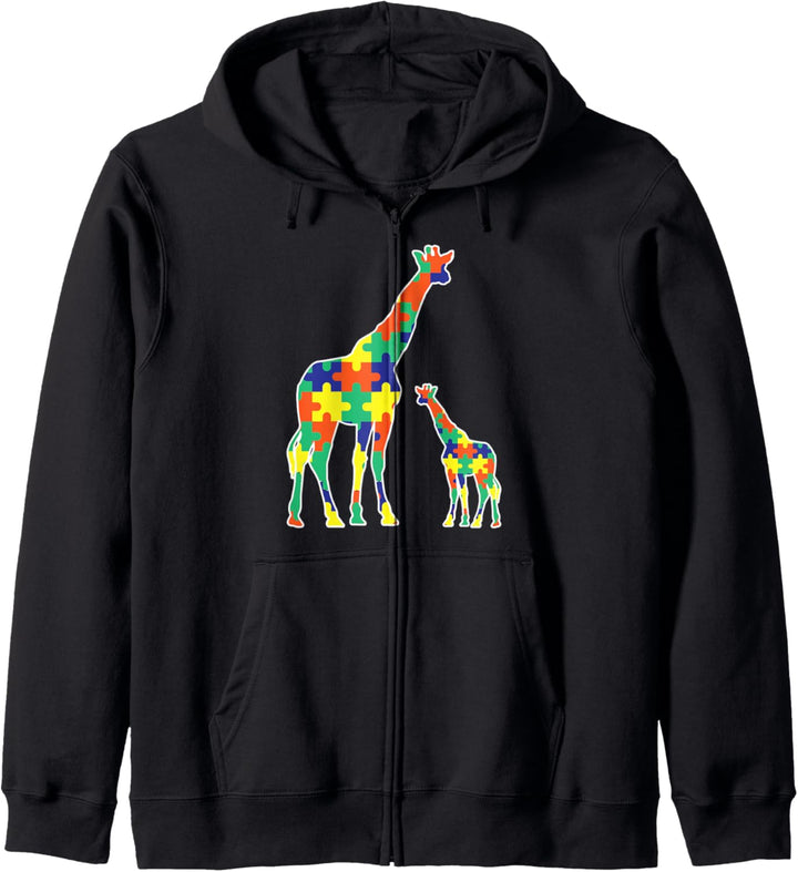 Autism Awareness Month Giraffe Puzzleteil Kapuzenjacke