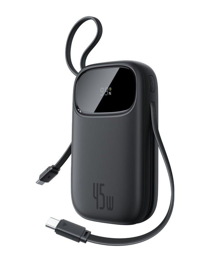 Baseus QPow3 Powerbank 45W 20000mAh mit 2 integriertem USB-C Kabel, Power Bank PD3.0 QC4.0, 3 USB C