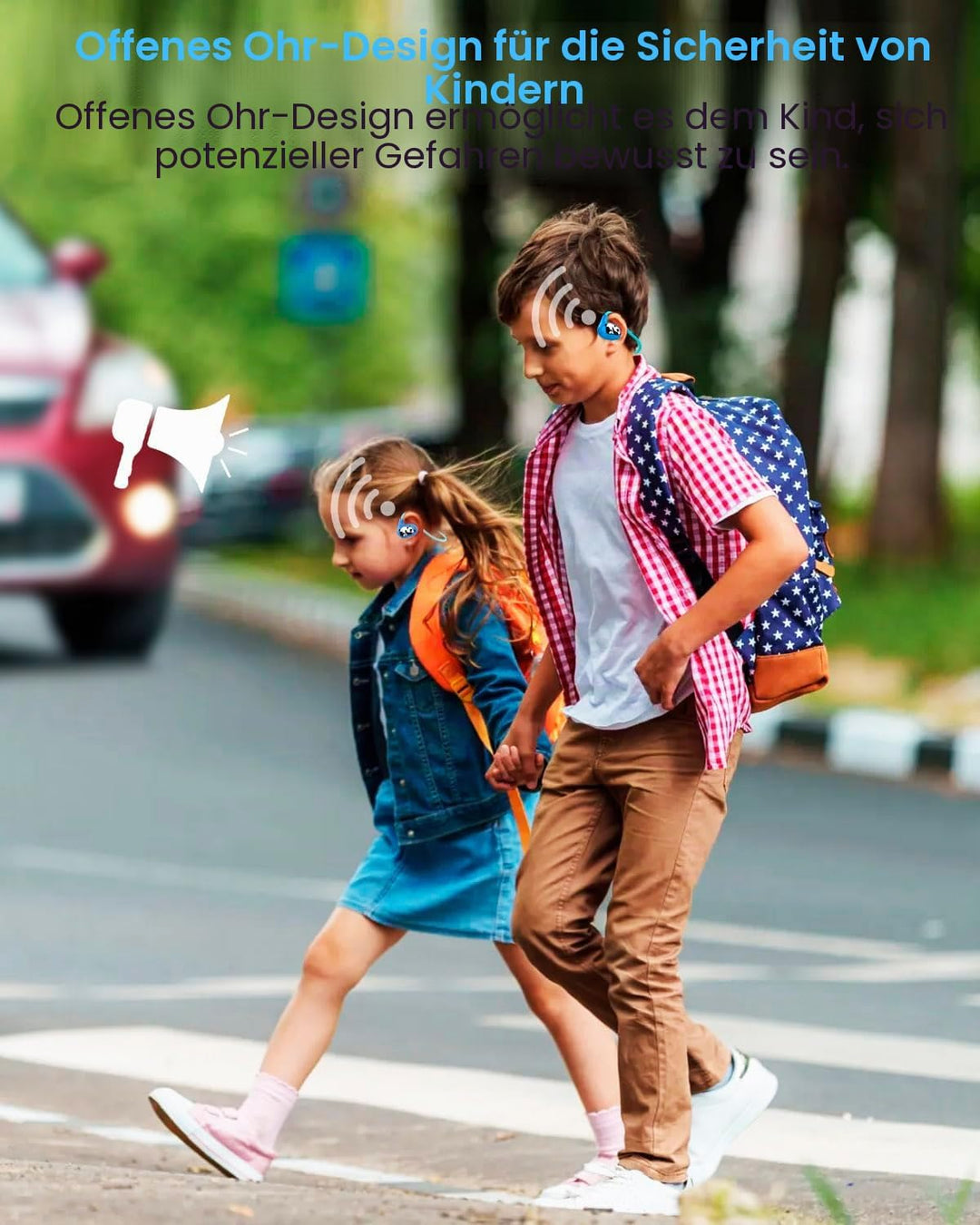 BANIGIPA Kinder-Kopfhörer, offene Kopfhörer, drahtloses Bluetooth 5.4 Headset mit Mikrofon für die S