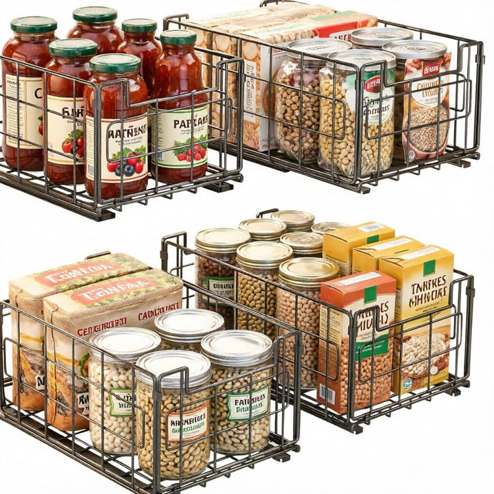 Teleskopschublade, 2 Stück, Ausziehbare Schublade Küche, Schubladen Organizer Ohne Bohren, Küchen Or