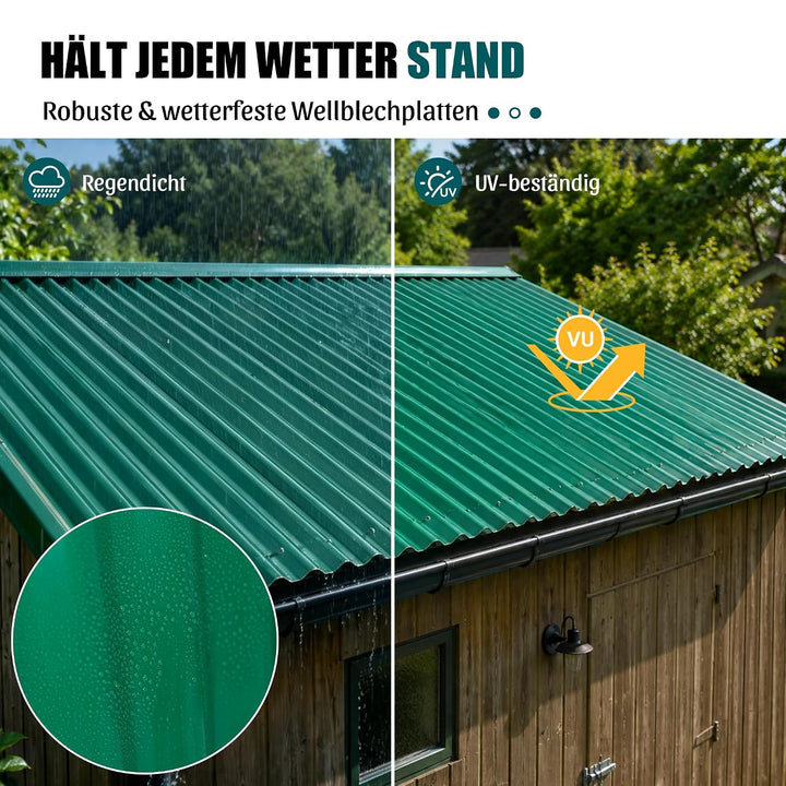 Thanaddo Wellplatten Metall Blech, 20er Set Wellplatte Dach Platten Stahlblechdachplatten mit Schrau