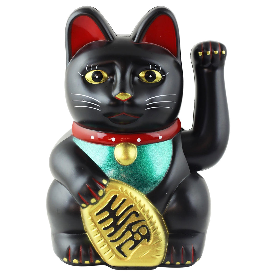Freak Scene Glückskatze - Maneki-Neko - Winkekatze - 15 cm - schwarz Schwarz 15 cm, Schwarz 15 cm