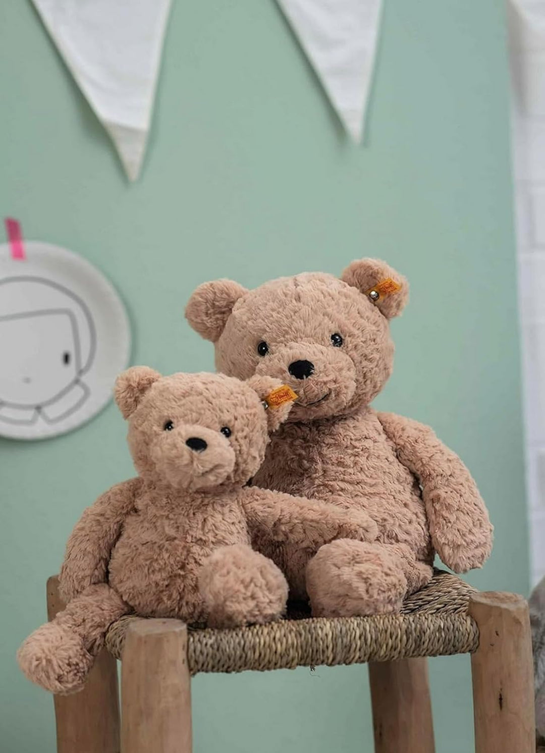Steiff Kuscheltier Jimmy Teddybär, Süsses Stofftier mit Kunststoffaugen, Kinder, Jungen & Mädchen, F