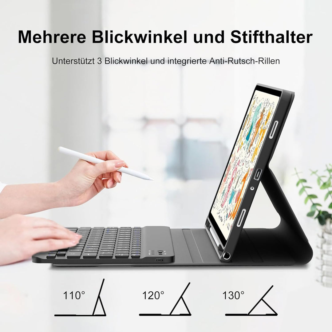 IVEOPPE Hülle mit Tastatur für Samsung Galaxy Tab A11 Plus 11 Zoll 2025, Tastatur für Samsung Teblet