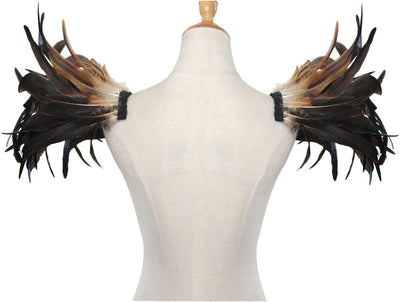 keland Männer 'Gothic Natural echte Feder Epaulet Shrug Schulter EIN Paar (Gelb), Gelb