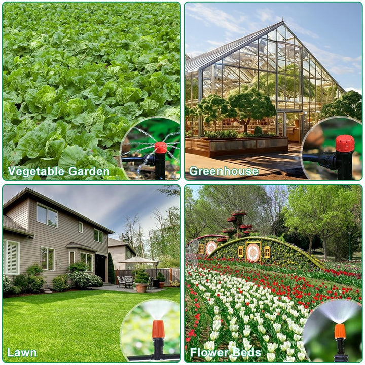 Garten BewässerungsSystem, 263Pcs Garten Bewässerung Kit, 50M+15M Bewässerungsrohre,Automatik Tröpfc