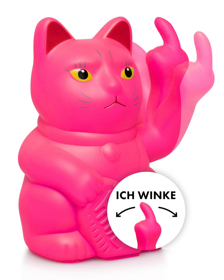 ANGRY CAT - Winkekatze Lucky CAT - Lustige winkende Katze - japanische Winkkatze mit Stinkefinger -