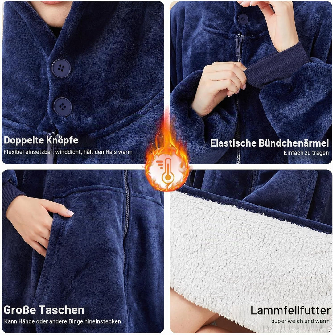 SPFASZEIV Reissverschluss Hoodie Decke Damen Kuscheldecke mit Ärmeln Übergrosse Kuschelpullover Frau